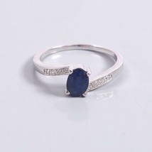 925 Silver Blue Sapphire Ring 5x7 mm Oval 1.1 Ct blue sapphire Promise ring - £30.87 GBP