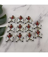 Vintage Wood Mini Christmas Tree Ornament Set of 11 White Horses Angels - $25.73