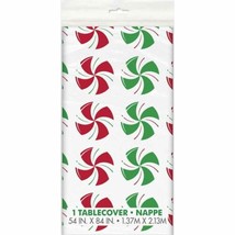 Peppermint Plastic 54 x 84 Tablecover Christmas Holiday Office - £5.98 GBP