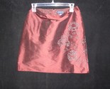 Size 6 Ann Taylor Maroon Silk Embroidered A Line Skirts - $24.70