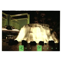 Vintage Postcard Mirage Waterfall Evening Lights Hotel Casino Las Vegas Nevada V - £6.15 GBP