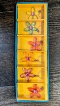 Pier 1 One Imports Set of 6 Colorful Flowers Drink Charms Wine Markers New Box - $9.99