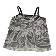 Lands End Women 3X 24-26W Tankini Top Only Swim Floral Palm Tree Vacatio... - $18.55