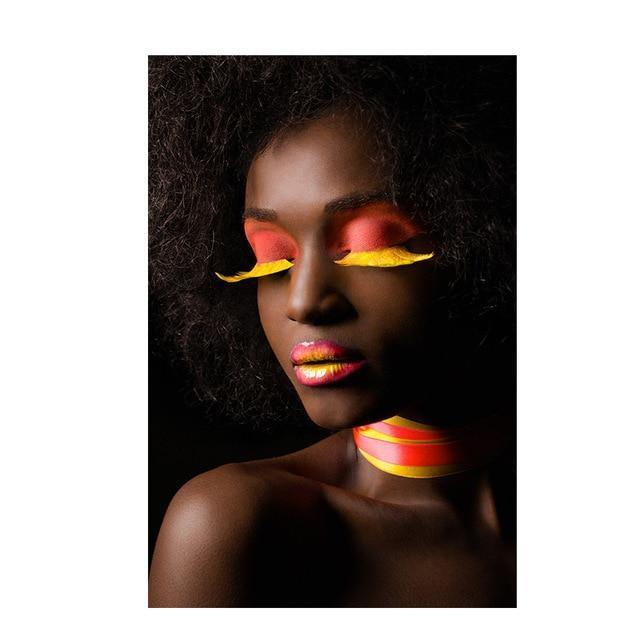 HQ Canvas Print Black and White African Sexy Woman Wall Art Picture Item image 2