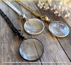 3pcs Of Vintage Nautical Necklace Brass Magnifying Glass - Magnifying Glass - $23.38