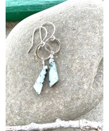 Sterling Silver Kiwi Jasper Crystal Gemstone Earrings, Handmade Green Ja... - $48.00