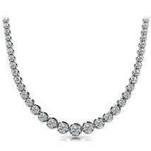 5.00Ct Brillant Imitation Diamant Tennis Collier 14K Plaqué or Blanc Argent - £230.64 GBP