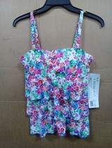 A Shore Fit Floral Tankini Swim Top Size 8 Tummy Solutions &amp; Built In Br... - £12.93 GBP