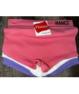 Hanes ~ Womens Boyshort Underwear Panties 3-Pair Nylon Blend Ribbed ~ S - $22.76