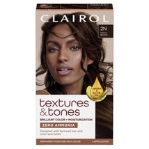 Clairol Textures &amp; Tones Permanent Hair Dye, 2N Mocha Brown Hair Color, ... - £10.35 GBP