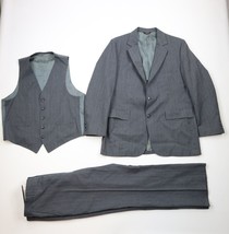 Vtg 70s Streetwear Mens 42R 3 Piece Wool Pinstriped Bell Bottoms Suit 34... - $4,273.22 MXN