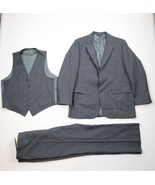 Vtg 70s Streetwear Mens 42R 3 Piece Wool Pinstriped Bell Bottoms Suit 34... - $4,181.16 MXN
