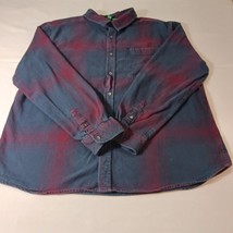 DIP Shirt Men&#39;s 2XL Red &amp; Blue Plaid Flannel Button-Up Long Sleeve Soft ... - $9.00
