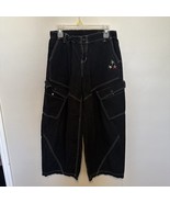 ALAB Street Wear Skate Grunge Pants Baggy Wide Black Size Medium - $34.87