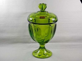 Viking Glass Avocado Epic 6 Petal Covered Candy Jar #6812, Signed, Green Apothec - £48.75 GBP