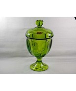 Viking Glass Avocado Epic 6 Petal Covered Candy Jar #6812, Signed, Green... - $62.00