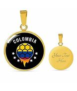 Colombia World Football Cup Round Pendant Handmade Stainless Steel-Silve... - £51.41 GBP