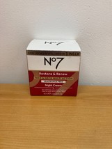 No7 Restore &amp; Renew Face &amp; neck Multi Action Fragrance Free Night Cream 50ml - £14.51 GBP