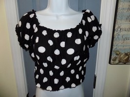 Derek Heart Black/White Polka Dot Crop Top Size M Women&#39;s EUC - £14.36 GBP