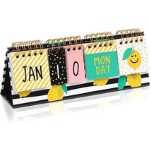 Lemon Desktop Flip Perpetual Paper Calendar, Home Desk Dcor (8.7 X 3.5 In) - £20.39 GBP