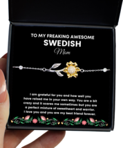 Swedish Mom Bracelet Gifts - To My Freaking Awesome Mom - Sunflower Bracelet  - £39.27 GBP