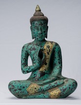 Buda - Antigüedad Khmer Estilo Sentado Madera Estatua de Buda Enseñanza ... - $425.84