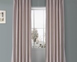 Ballet Pink Velvet Rod Pocket Room Darkening Curtain - 50 in. W X 96 in. L Si...