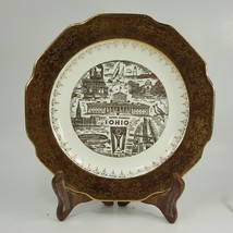 Vintage Crest-O-Gold  &quot;Ohio&quot;  Souvenir Plate 10&quot; River Boat, Lake Erie  UHH7# - £8.79 GBP