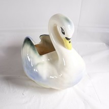 Swan Blue White Planter Ceramic Vintage California Pottery - £13.19 GBP