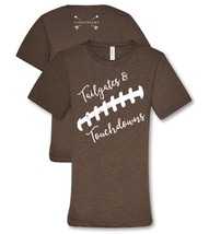 Light Heart Tailgates &amp; Touchdowns Front Tee Womens Classic Fit T-Shirt ... - £17.21 GBP
