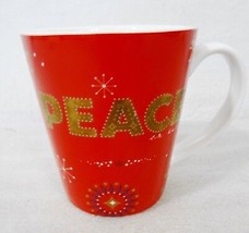 Starbucks Holiday Christmas 2006 Red &amp; Gold Peace Snowflakes Coffee Mug ... - £17.26 GBP