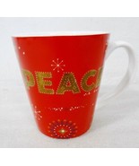 Starbucks Holiday Christmas 2006 Red &amp; Gold Peace Snowflakes Coffee Mug ... - £17.30 GBP