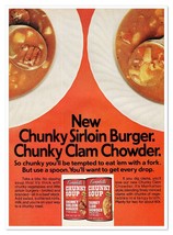 Campbell&#39;s Chunky Soup Sirloin Burger Vintage 1972 Full-Page Magazine Ad - $9.70