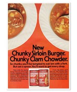 Campbell&#39;s Chunky Soup Sirloin Burger Vintage 1972 Full-Page Magazine Ad - £7.62 GBP