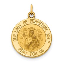14K Gold Our Lady Of Perpetual Help Charm Religious Jewerly 21mm x 15mm - £145.32 GBP