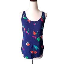 Old Navy Sleeveless Tank Top Blouse Size Small Blue Floral Vacation Summer Date - £11.76 GBP
