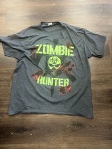 Zombie Hunter Biohazard Glow in the Dark Gray GID T Shirt XL Happy Halloween - £9.02 GBP