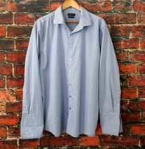 Kenneth Cole New York Men's Dress Shirt 18 34/35 Blue-Gray French Cuffs - $20.79