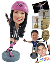 Personalized Bobblehead Roller Blader wearng nice sporty outfit and cool blades  - £72.72 GBP