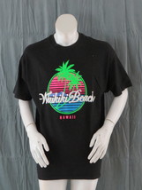 Retro Hawaiian T-shirt - Waikiki Beach - Neon Puffy Graphics - Men&#39;s Extra Lrage - £35.38 GBP