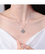 Anastacia ~ Silver Majestic Flower Necklace - £29.80 GBP