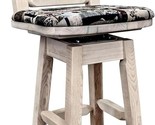 Montana Woodworks Homestead Collection Barstool with Back &amp; Swivel with ... - £407.70 GBP