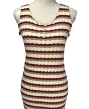 Spike &amp; Nina Women&#39;s Size M Ribbed Striped Sweater Dress Burgundy Gray B... - $34.99