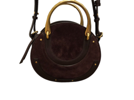 CHLOE Burgundy Suede and Leather &quot;Pixie&quot; Crossbody/Handle Bag - $875.00