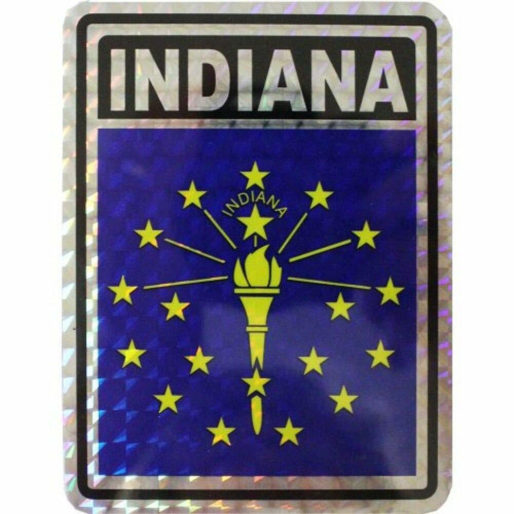 State of Indiana Flag Reflective Decal Bumper Sticker - $2.88