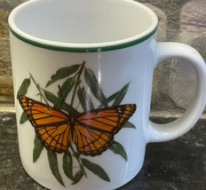 National Wildlife Federation Butterfly Orange Porcelain Coffee Mug 4&quot; x 3-1/2&quot; - £14.15 GBP