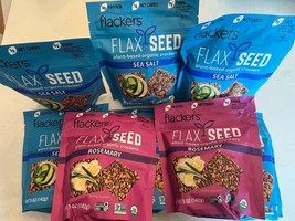 8ct Flackers Organic Flax Seed Cracker 6-Sea Salt 2-Rosemary BB26 B115 R... - $43.55