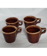 Hull USA Brown Drip Glaze Pottery Oven Proof Coffee Mug Cup Vintage Set ... - £34.19 GBP