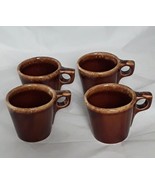 Hull USA Brown Drip Glaze Pottery Oven Proof Coffee Mug Cup Vintage Set ... - $43.58