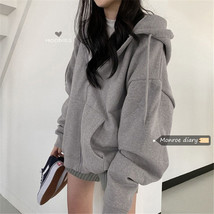 Y2K Sweatshirt Oversized Hoodie Women Autumn Zip Up Long Sleeve Coat Top Female  - £69.80 GBP